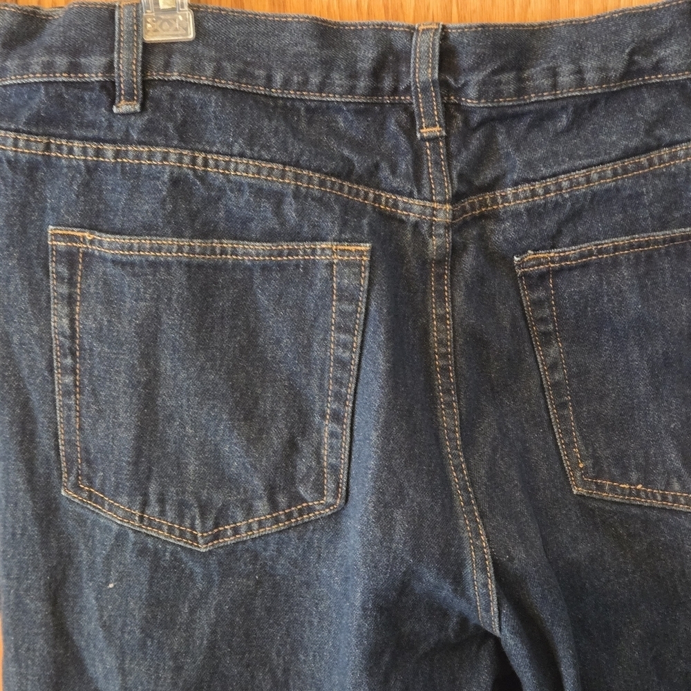 Kirkland Signature Mens 40x32 Heavyweight Denim All Cotton Dark Blue Jeans - Picture 6 of 16